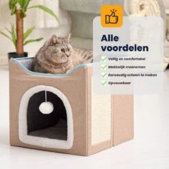 MIRO Katten Huis - Kattenhuizen - Kattenhok - Kattenmand - Dierenhuis - Opvouwbaar - Met Krabmat - Abrikoos 10 MIRO Katten Huis - Kattenhuizen - Kattenhok - Kattenmand - Dierenhuis - Opvouwbaar - Met Krabmat - Abrikoos -Merkloos Winkel 1200x1200 608