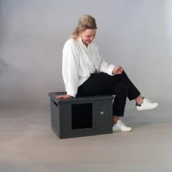 RHRQuality Kattenhuis Voor Binnen En Buiten Kattenhok Villa De Luxe Grijs -Merkloos Winkel 1200x1200 616