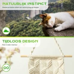 Qoods Kattenhangmat Macramé - Hangende Kattenmand Raam Of Radiator - Kattenbed - Poezenmand -Merkloos Winkel 1200x1200 624