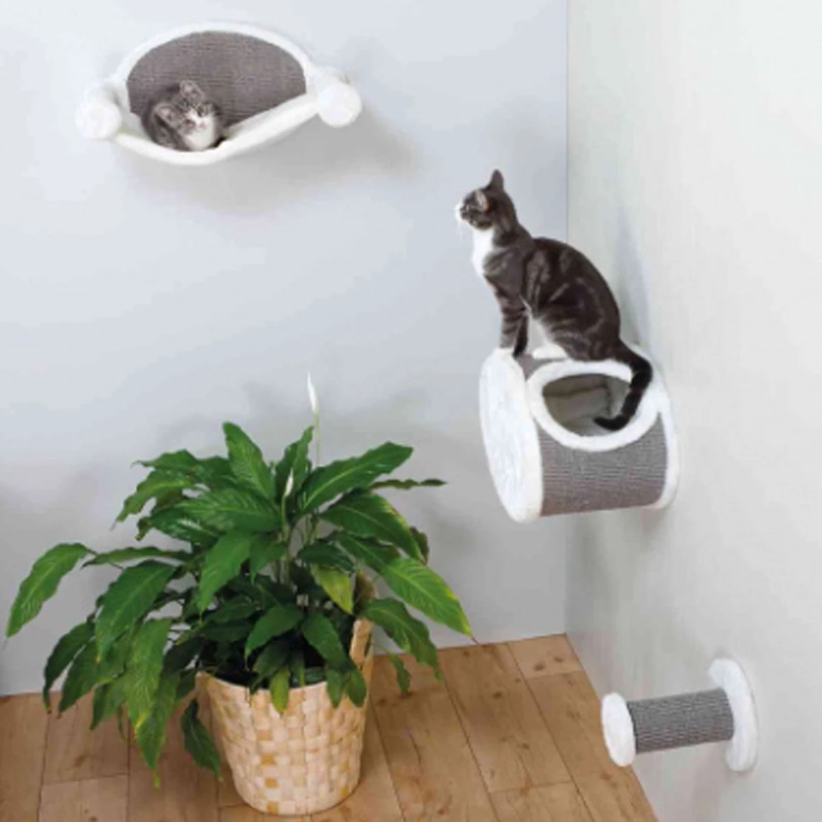 TRIXIE Kattenhangmat 54x28x33 Cm Crèmekleurig En Grijs 49920 4 TRIXIE Kattenhangmat 54x28x33 Cm Crèmekleurig En Grijs 49920 - Afbeelding 4