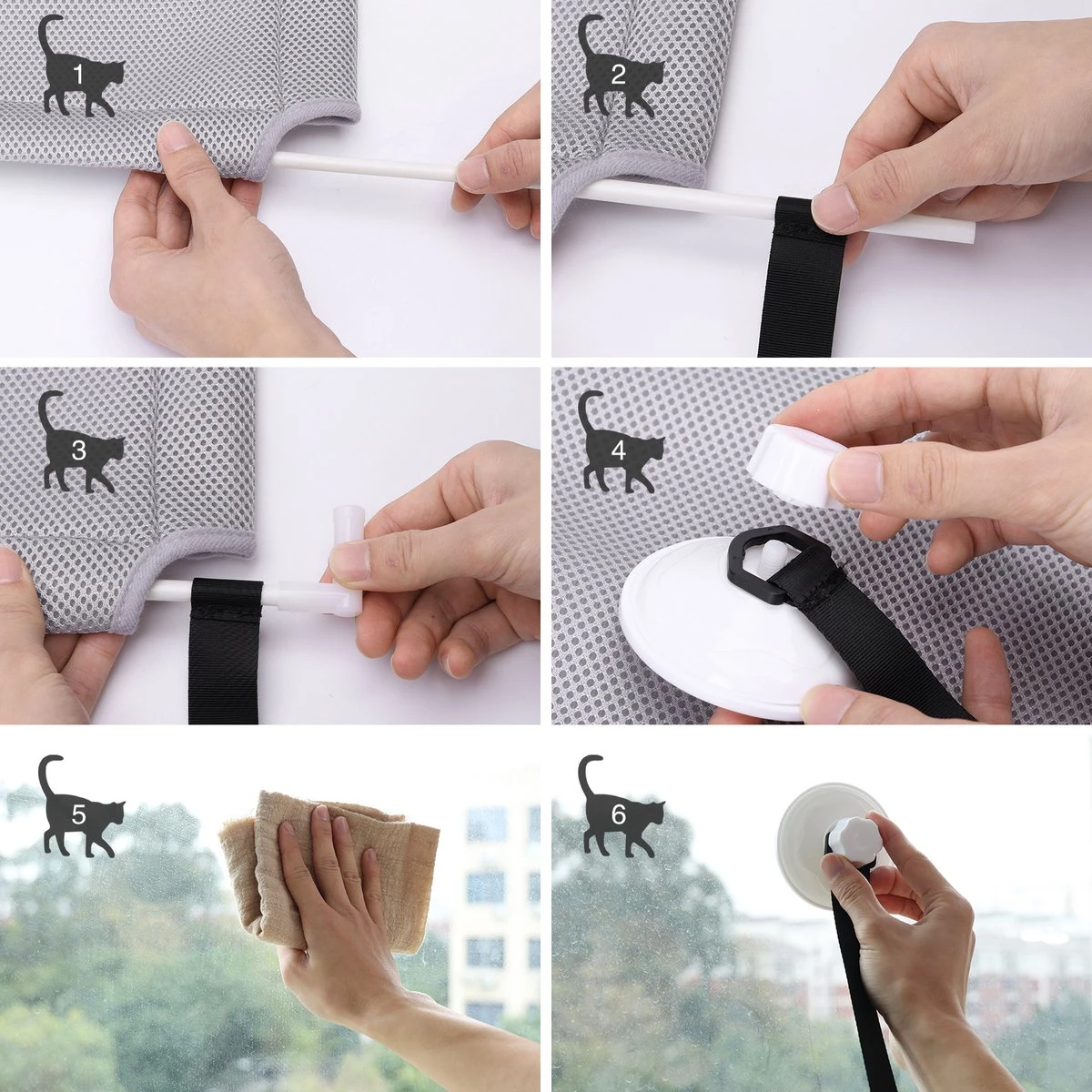 Nobleza 40AG6 - Kattenhangmat - Hangmat Kat - 60x32cm - Kattenhangmat Raam – Kattenbed - Kattenhangmand - Kattenkussen - Grijs 4 Nobleza 40AG6 - Kattenhangmat - Hangmat Kat - 60x32cm - Kattenhangmat Raam – Kattenbed - Kattenhangmand - Kattenkussen - Grijs - Afbeelding 4