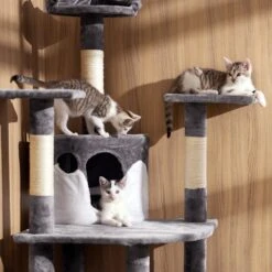 Tectake - Krabpaal Fippi Kattenkrabpaal - 201 Cm Hoog - Rood/wit - 402187 -Merkloos Winkel 1200x1200 756