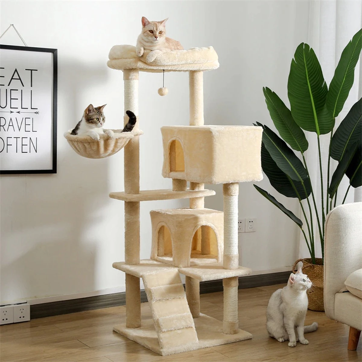InHarmony - Katten Krab Toren Beige - Kattenkrab Toren - Katten Krabpaal - Krabpaal Kat - Krabpaal - Kattenpaal Krabpaal - Katten Paal Voor Grote Katten En Katten Paal Voor Kleine Katten 1 InHarmony - Katten Krab Toren Beige - Kattenkrab Toren - Katten Krabpaal - Krabpaal Kat - Krabpaal - Kattenpaal Krabpaal - Katten Paal Voor Grote Katten En Katten Paal Voor Kleine Katten