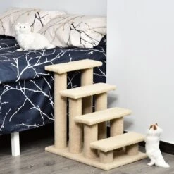 PawHut Dierentrap, Kattentrap, Hondentrap, Trap Voor Katten En Honden, 4 Treden, Beige, 63,5 X 43 X 60 Cm D30-006 -Merkloos Winkel 1200x1200 786