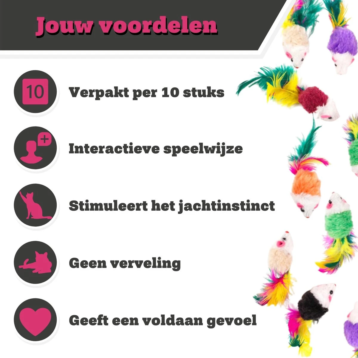 Make Me Purr Fluffy Muizen Met Veer (10 Stuks) - Kattenspeeltjes - Kattenspeelgoed - Speelgoed Voor Katten - Kat Speeltje Muis - Kitten Speeltjes Muisjes 2 Make Me Purr Fluffy Muizen Met Veer (10 Stuks) - Kattenspeeltjes - Kattenspeelgoed - Speelgoed Voor Katten - Kat Speeltje Muis - Kitten Speeltjes Muisjes - Afbeelding 2