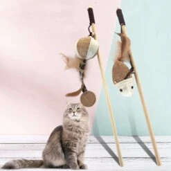 Katten Speeltjes Katten Speelgoed Kattenspeeltjes Katten Hengel Bal – Wit Bruin -Merkloos Winkel 1200x1200 821