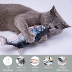 Filo Elektrisch Kattenspeeltje Bewegende Vis 30CM Met Kattenkruid + Goudvis 20CM - Interactief Speelgoed Katten - Elektronisch Kattenspeelgoed - Dansende Elektrische Speelvis Kat - Kattenspeeltjes Intelligentie - Speelgoed Kittens - Speeltjes Kitten -Merkloos Winkel 1200x1200 898