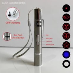 Merkloos Laserpen - Daily Accessoires - USB Oplaadbaar - Kattenspeeltjes - Laserlampje - 7 Verschillende Standen - RVS Zilver - Zaklamp - UV Lamp – Kattenspeelgoed -Merkloos Winkel 1200x1200 914