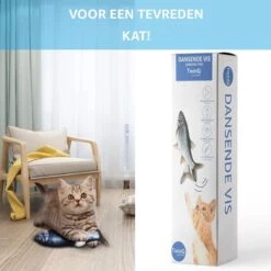 TwinQ Dansende Vis - Bewegende Vis Met Kattenkruid - Kattenspeeltjes - USB Oplaadbaar - Speelgoed Voor Katten - Incl. Kattenlampje -Merkloos Winkel 1200x1200 937