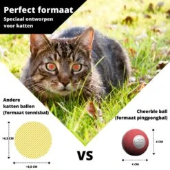 Cheerble Mini Ball 2.0 - Slimme Interactieve Zelf Rollende Bal Voor Katten - 3 Speelmodi - Kattenspeeltjes - USB Oplaadbaar - Rood -Merkloos Winkel 1200x1200 945