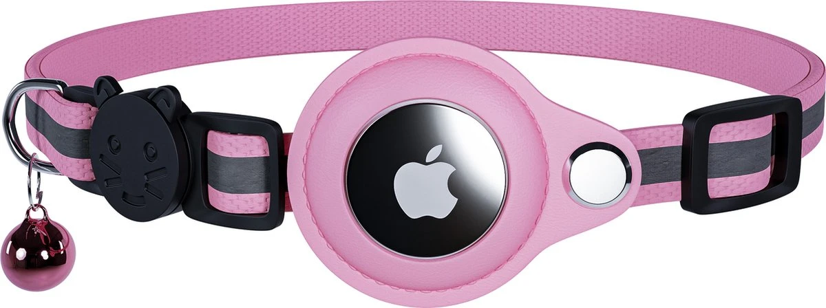 CuraCanin - AirTag Kat - Kattenhalsband - AirTag Apple Houder - Roze - Reflecterend - Verstelbaar - GPS Tracker - Kattenriem 1 CuraCanin - AirTag Kat - Kattenhalsband - AirTag Apple Houder - Roze - Reflecterend - Verstelbaar - GPS Tracker - Kattenriem