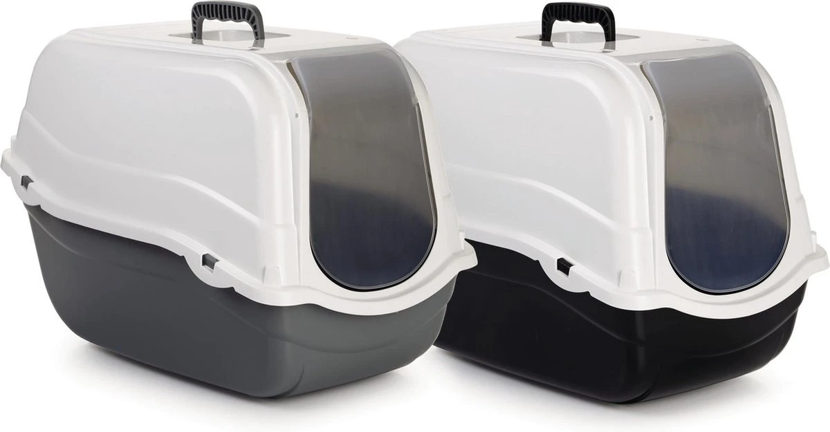 Beeztees Romeo - Kattenbak - Grijs/Wit - 57x39x41 Cm 2 Beeztees Romeo - Kattenbak - Grijs/Wit - 57x39x41 Cm - Afbeelding 2