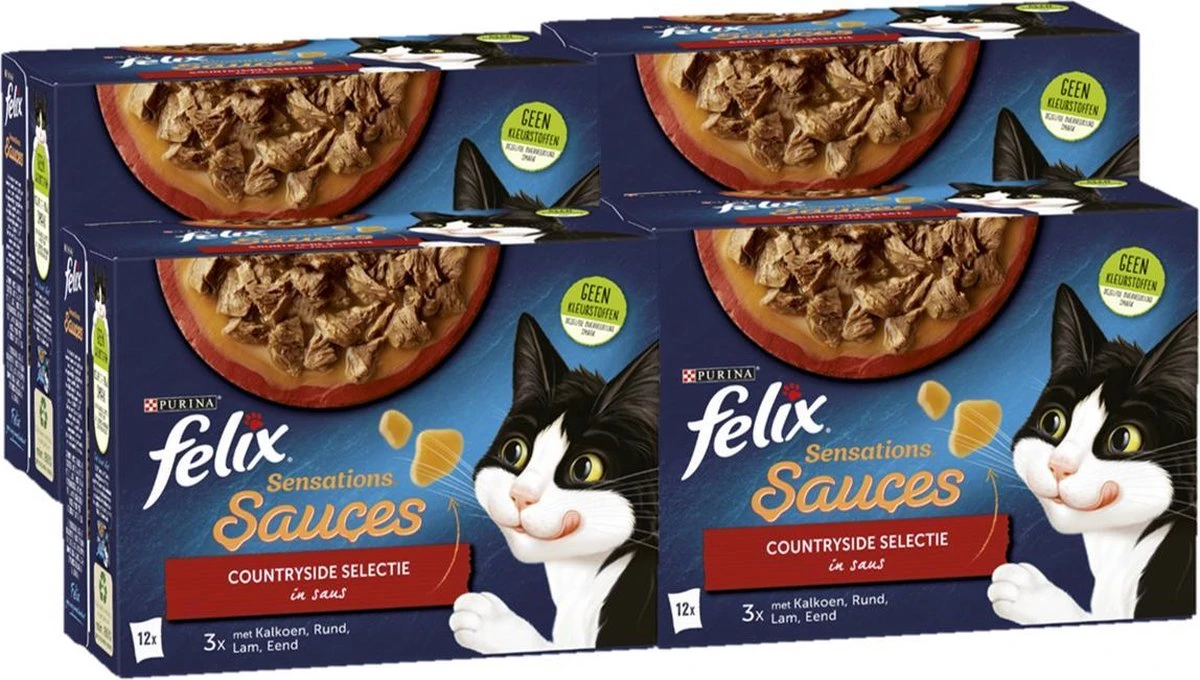 Felix Sensations Sauces Countryside Selectie In Saus - Katten Natvoer - 48 X 85g 1 Felix Sensations Sauces Countryside Selectie In Saus - Katten Natvoer - 48 X 85g