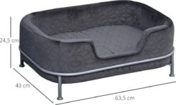 PawHut Hondenbank Met Rugleuning Huisdierenbank Met Metalen Poten Hondenbed Kattenbank D04-157 -Merkloos Winkel 1200x720 2