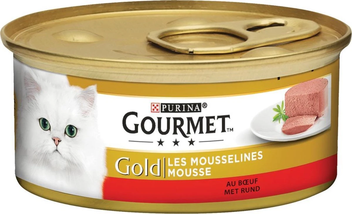Gourmet Gold Mousse - Kattenvoer Natvoer - Met Tonijn, Lever, Kalkoen, Rund - 48 X 85 G 8 Gourmet Gold Mousse - Kattenvoer Natvoer - Met Tonijn, Lever, Kalkoen, Rund - 48 X 85 G - Afbeelding 8