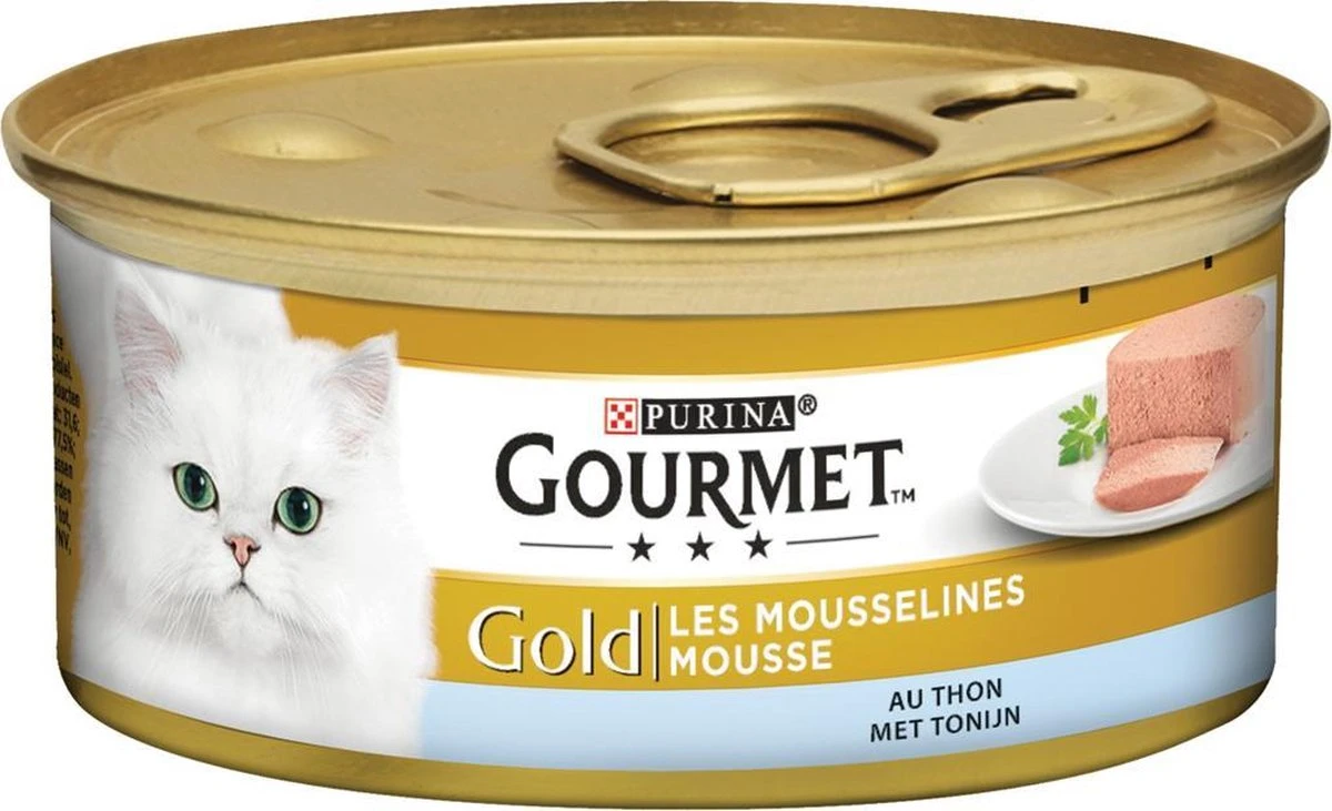 Gourmet Gold Mousse - Kattenvoer Natvoer - Met Tonijn, Lever, Kalkoen, Rund - 48 X 85 G 5 Gourmet Gold Mousse - Kattenvoer Natvoer - Met Tonijn, Lever, Kalkoen, Rund - 48 X 85 G - Afbeelding 5