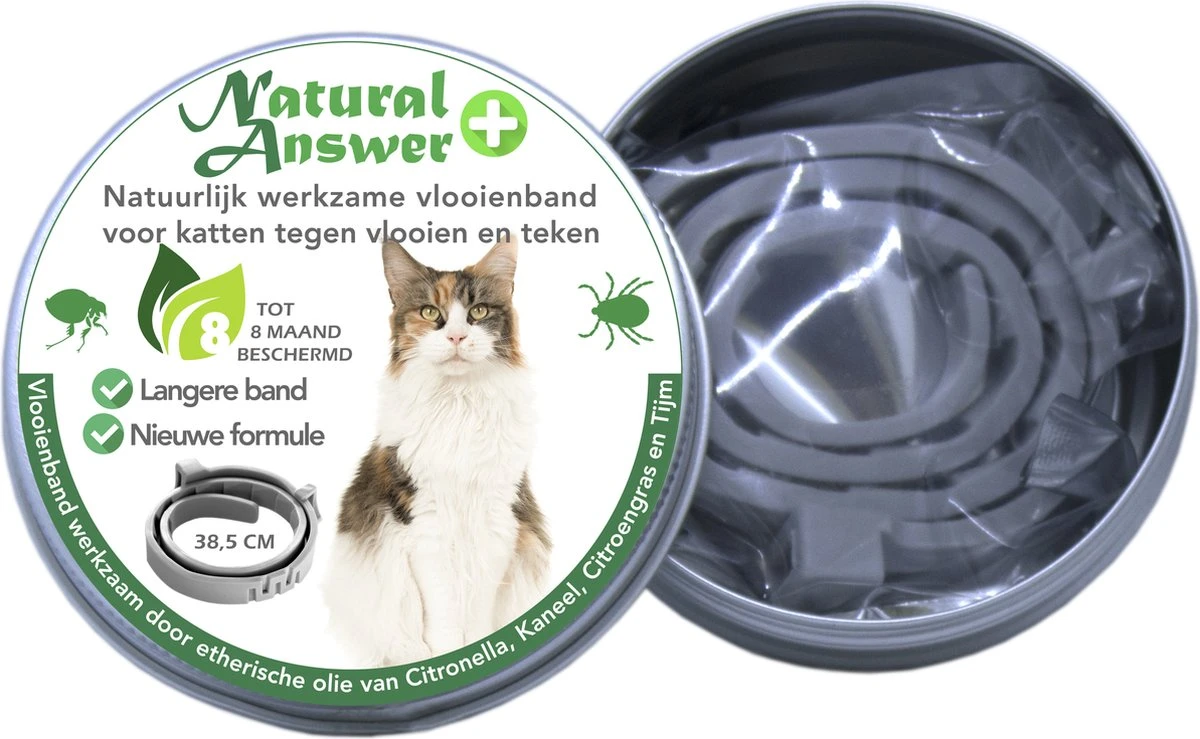 Teken- En Vlooienband Voor Katten PLUS - Natuurlijk Middel Tegen Vlooien En Teken - 100% Natuurlijk - 38,5 CM - Tot 8 Maand Werkzaam - Biologisch 5 Teken- En Vlooienband Voor Katten PLUS - Natuurlijk Middel Tegen Vlooien En Teken - 100% Natuurlijk - 38,5 CM - Tot 8 Maand Werkzaam - Biologisch - Afbeelding 5
