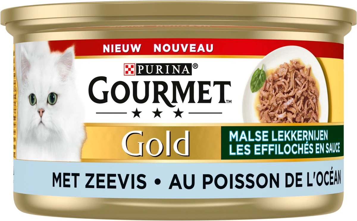 Gourmet Gold Malse Lekkernijen - Kattenvoer Natvoer – Met Zeevis – 24 X 85 Gr 2 Gourmet Gold Malse Lekkernijen - Kattenvoer Natvoer – Met Zeevis – 24 X 85 Gr - Afbeelding 2