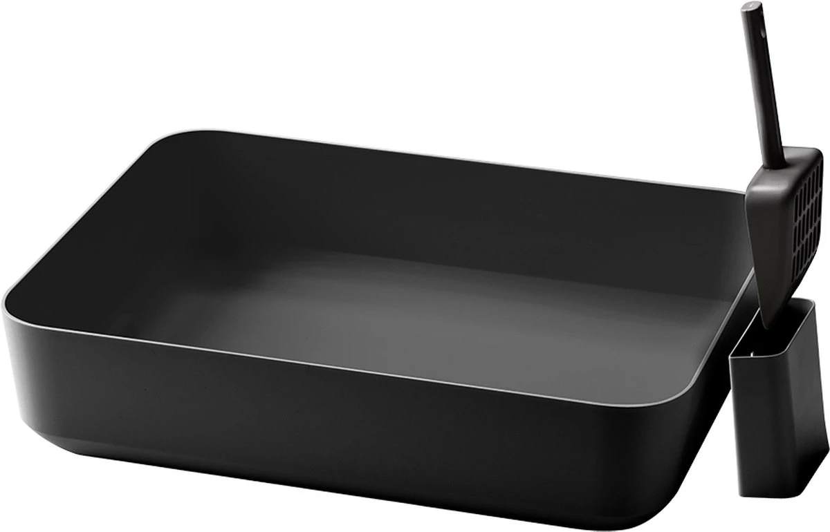 Hoopo® Poh Kattenbak Grijs - Open Kattenbak - Design Kattenbak - Kattenbakschep - 50x37.5x12.7 Cm - Grote Kattenbak 2 Hoopo® Poh Kattenbak Grijs - Open Kattenbak - Design Kattenbak - Kattenbakschep - 50x37.5x12.7 Cm - Grote Kattenbak - Afbeelding 2