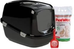 PeeWee Kattenbak XXL EcoDome Startpakket - Zwart - 66,5 X 48,5 X 46,5 Cm -Merkloos Winkel 1200x797 2