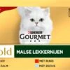 Gourmet Gold Malse Lekkernijen – Kattenvoer Natvoer - Met Kip, Zalm, Rund, Zeevis – 48 X 85 Gr