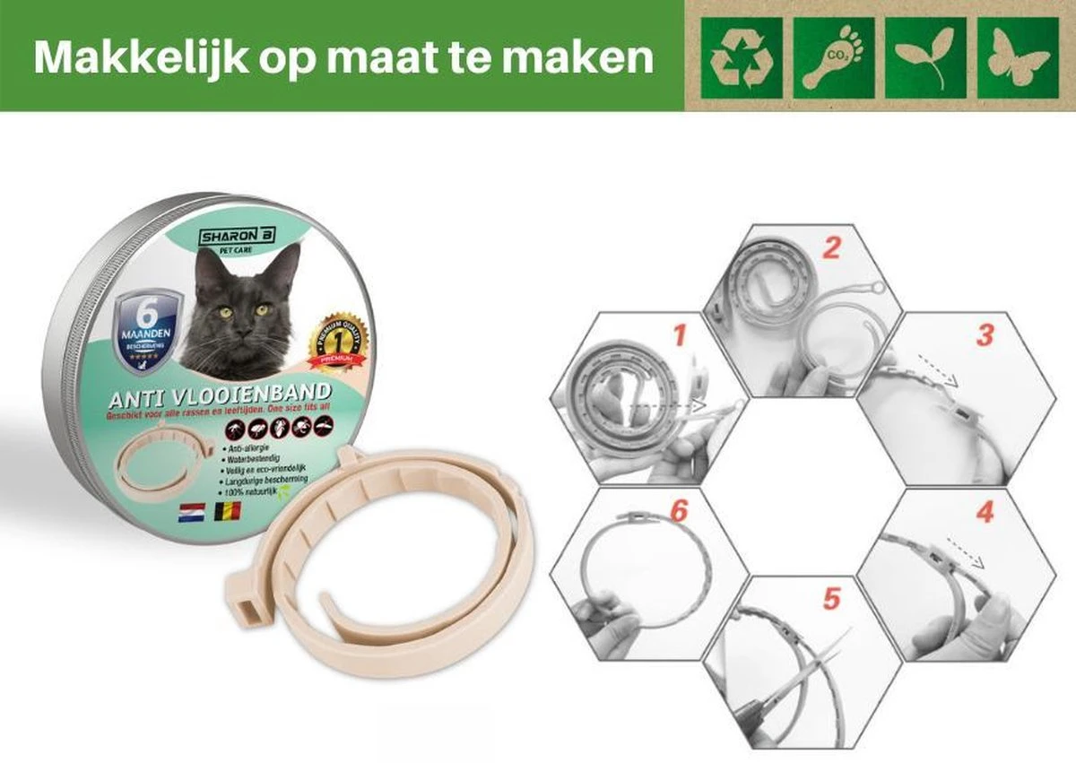 Vlooienband Voor Katten - Creme - 100% Natuurlijk - Zonder Giftige Pesticiden - Vlooien En Teken - Geurhalsband 2 Vlooienband Voor Katten - Creme - 100% Natuurlijk - Zonder Giftige Pesticiden - Vlooien En Teken - Geurhalsband - Afbeelding 2