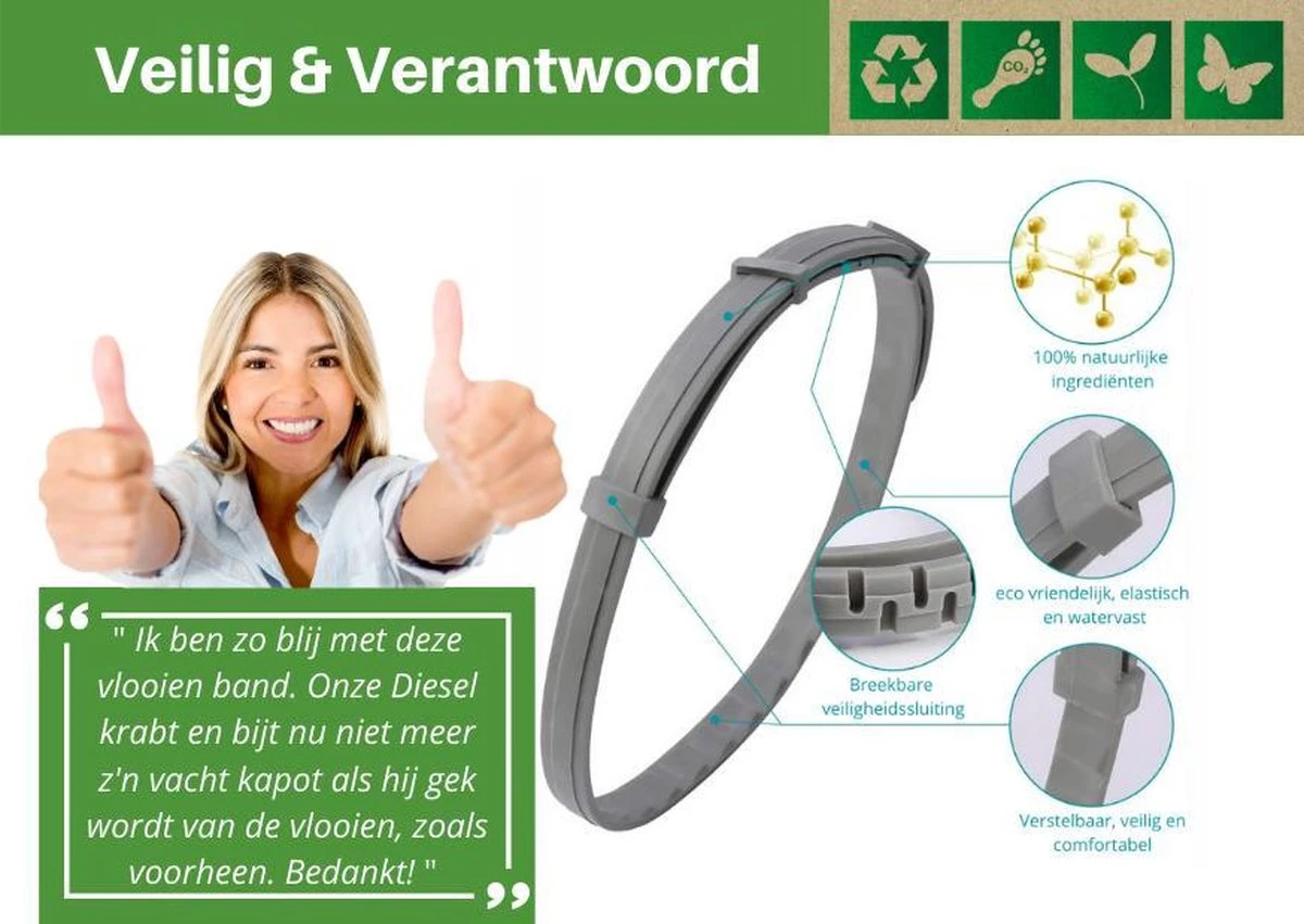 Vlooienband Voor Katten - Creme - 100% Natuurlijk - Zonder Giftige Pesticiden - Vlooien En Teken - Geurhalsband 3 Vlooienband Voor Katten - Creme - 100% Natuurlijk - Zonder Giftige Pesticiden - Vlooien En Teken - Geurhalsband - Afbeelding 3