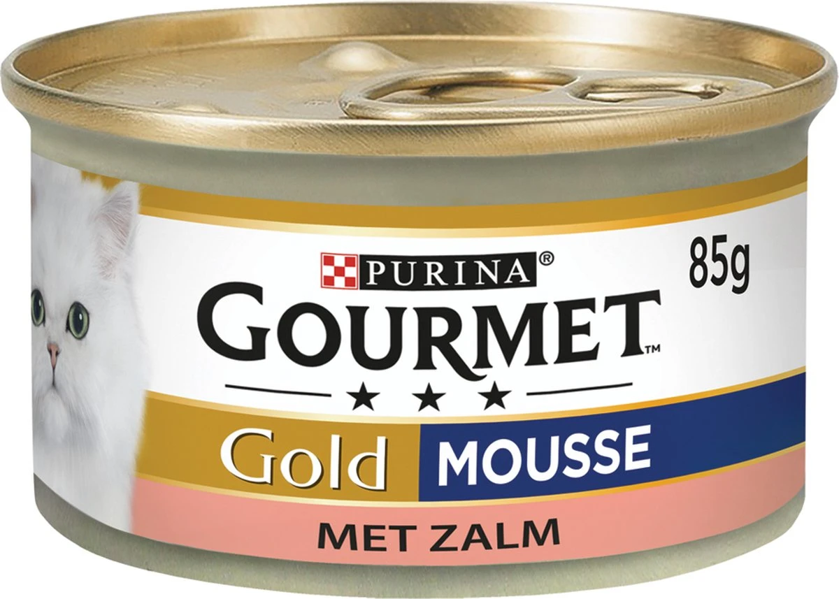 Gourmet Gold Mousse - Kattenvoer Natvoer - Zalm - 24 X 85 Gr 1 Gourmet Gold Mousse - Kattenvoer Natvoer - Zalm - 24 X 85 Gr