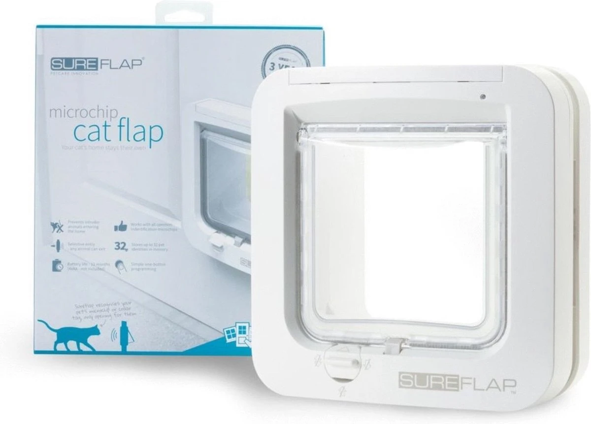 Sureflap Dierenluik Microchip S - Kattenluik - 20x20x7 Cm Wit 4 Sureflap Dierenluik Microchip S - Kattenluik - 20x20x7 Cm Wit - Afbeelding 4