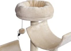 PawHut Kattenboom Kattenkrabboom Speelgoed Tunnel Katten Klimboom Krabboom Beige D30-191 -Merkloos Winkel 1200x863 1