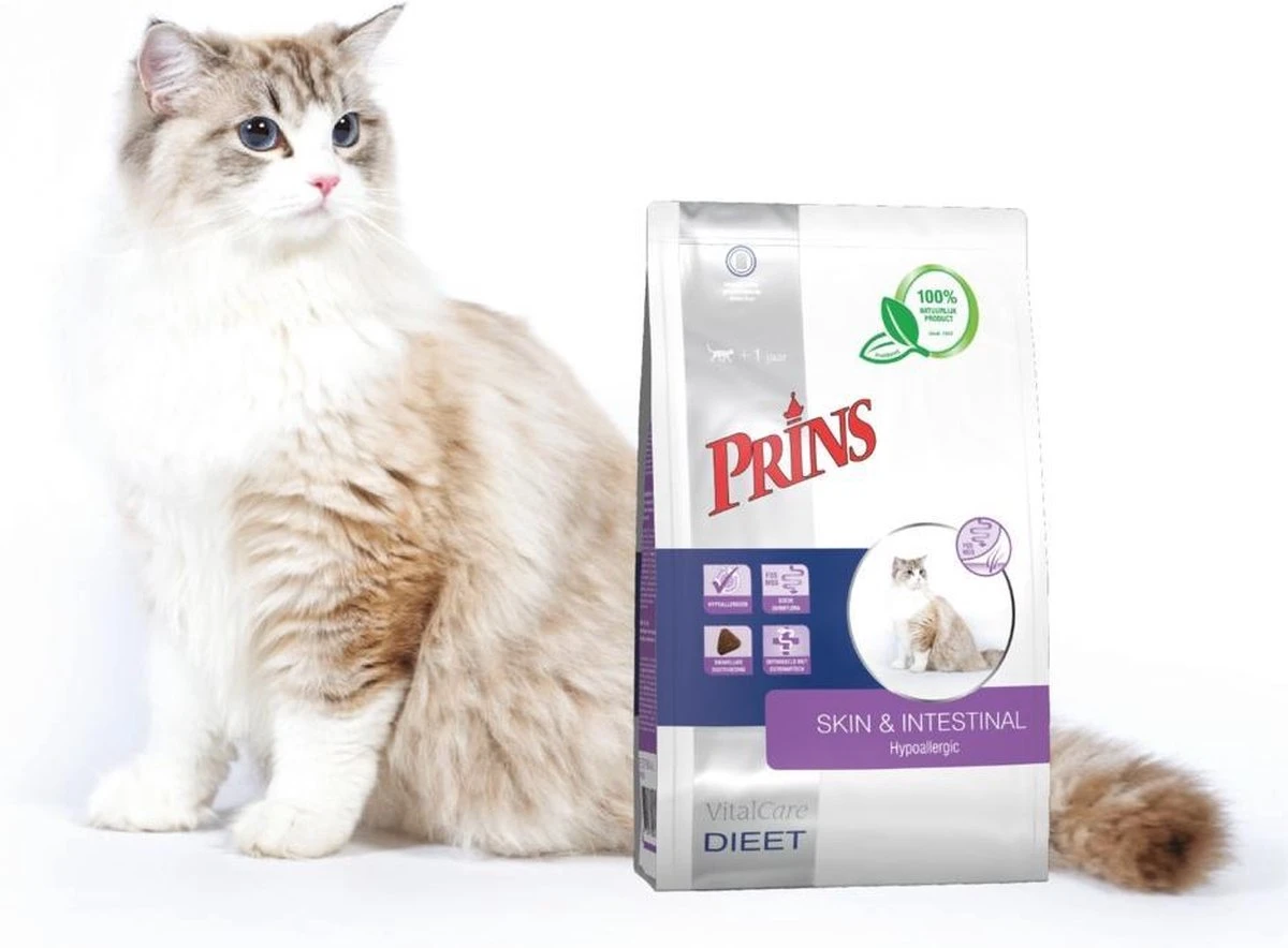 Prins VitalCare Diet Skin & Intestinal Hypoallergeen Kattenvoer 1,5 Kg 2 Prins VitalCare Diet Skin & Intestinal Hypoallergeen Kattenvoer 1,5 Kg - Afbeelding 2