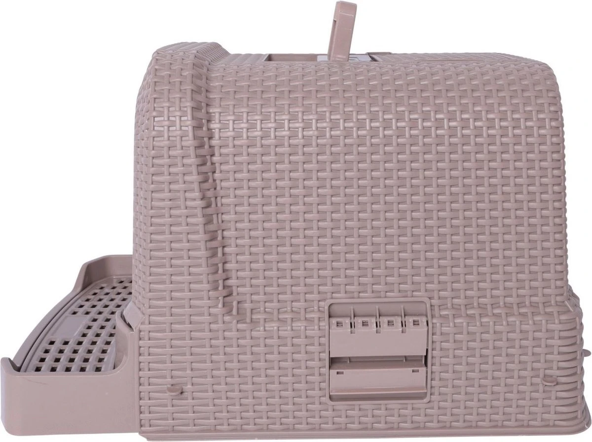 Adori Kattentoiltet Rattan Taupe - Kattenbakken - 69x42x41 Cm 3 Adori Kattentoiltet Rattan Taupe - Kattenbakken - 69x42x41 Cm - Afbeelding 3