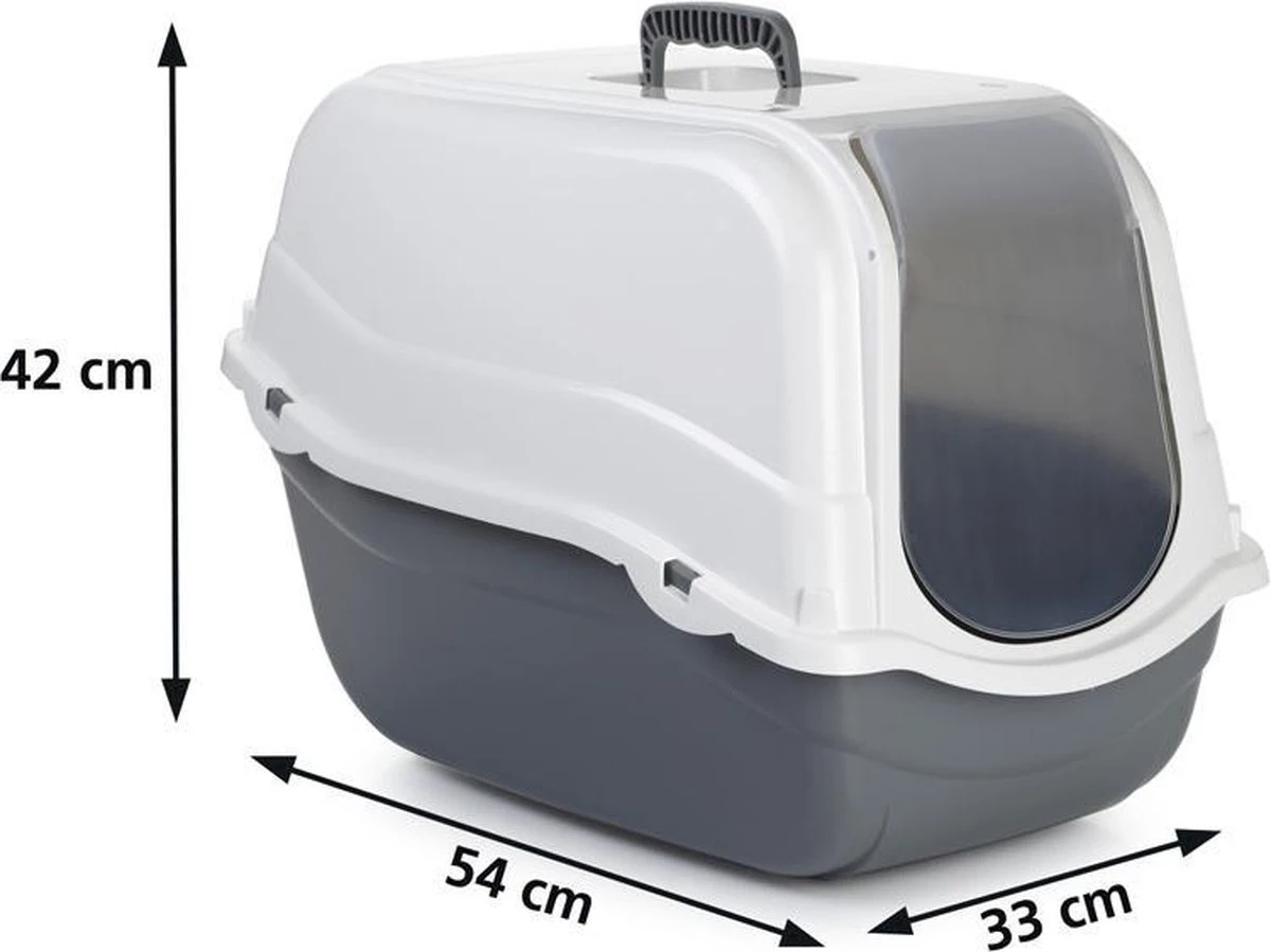 Beeztees Romeo - Kattenbak - Grijs/Wit - 57x39x41 Cm 3 Beeztees Romeo - Kattenbak - Grijs/Wit - 57x39x41 Cm - Afbeelding 3