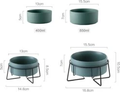 GIZMO 2x Voerbak Kat - 400 Ml - Groen - Keramische Drink- & Voerbakken Met Standaard - 13 Cm - 2 Stuks 19 GIZMO 2x Voerbak Kat - 400 Ml - Groen - Keramische Drink- & Voerbakken Met Standaard - 13 Cm - 2 Stuks -Merkloos Winkel 1200x917 4