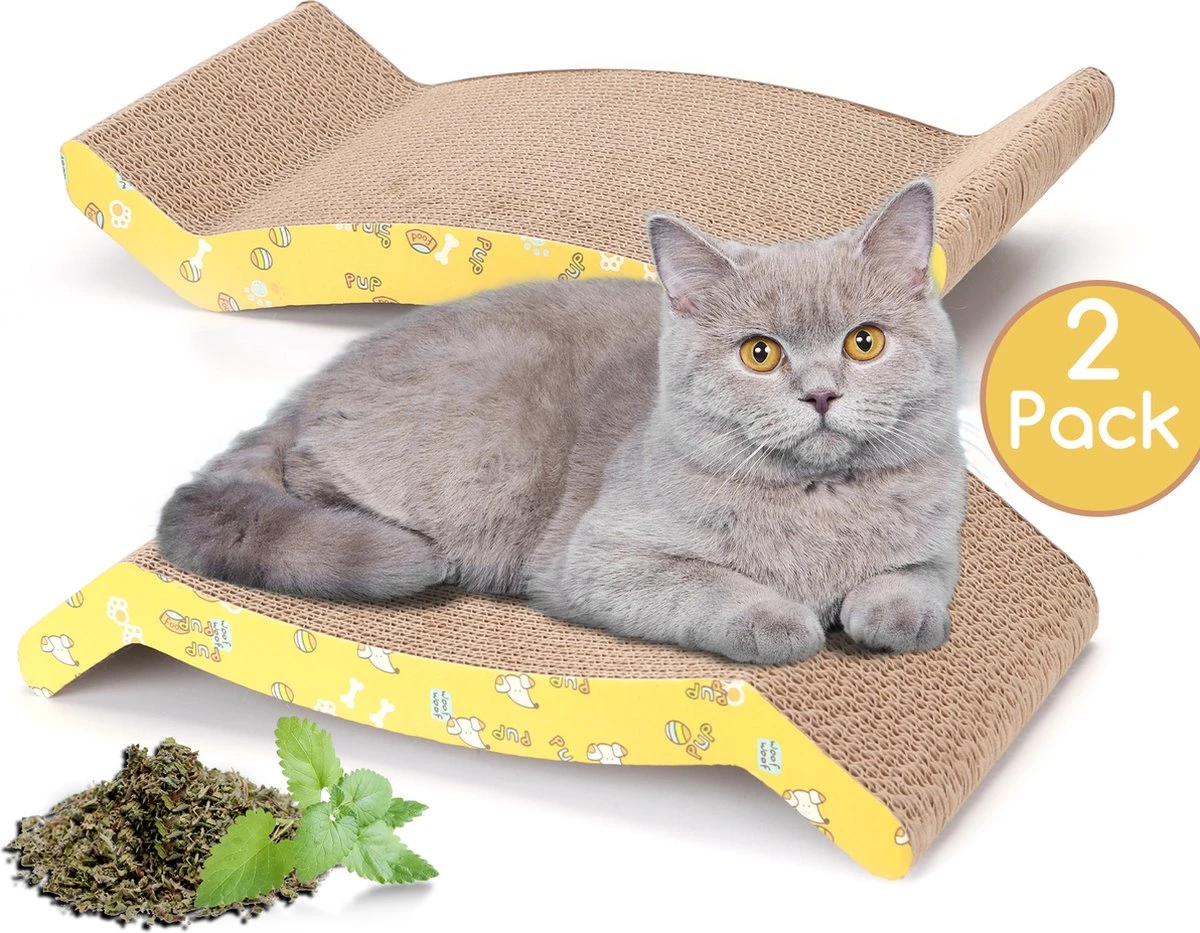 Nobleza 46ZKS - Krabplank Met Catnip - 2 Stuks - 44 X 22 X 12 Cm 1 Nobleza 46ZKS - Krabplank Met Catnip - 2 Stuks - 44 X 22 X 12 Cm