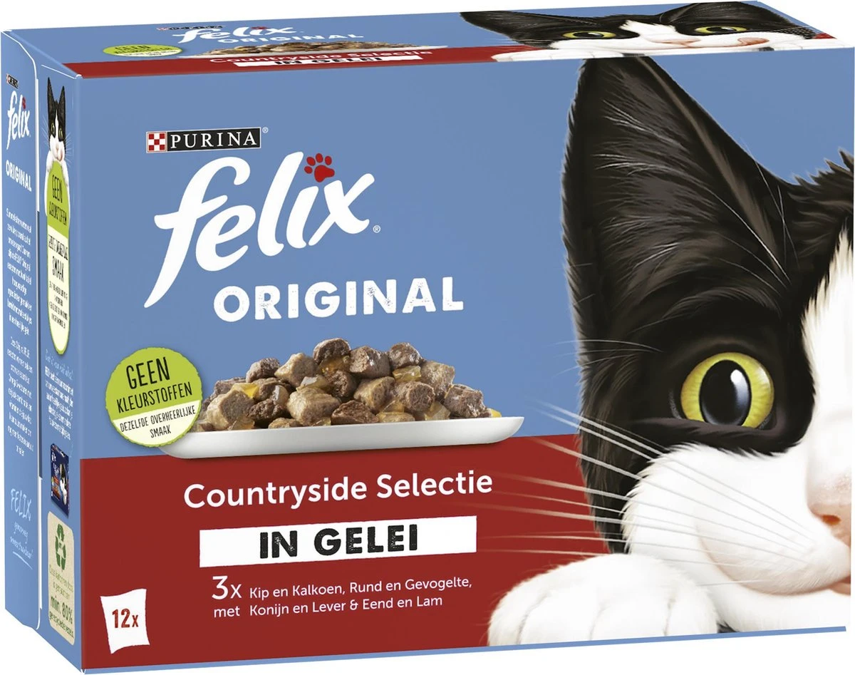 Felix Original Countryside Selectie In Gelei - Katten Natvoer - 4 X 12 X 85gr 2 Felix Original Countryside Selectie In Gelei - Katten Natvoer - 4 X 12 X 85gr - Afbeelding 2