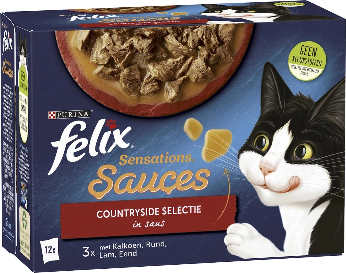 Felix Sensations Sauces Countryside Selectie In Saus - Katten Natvoer - 48 X 85g 3 Felix Sensations Sauces Countryside Selectie In Saus - Katten Natvoer - 48 X 85g - Afbeelding 3