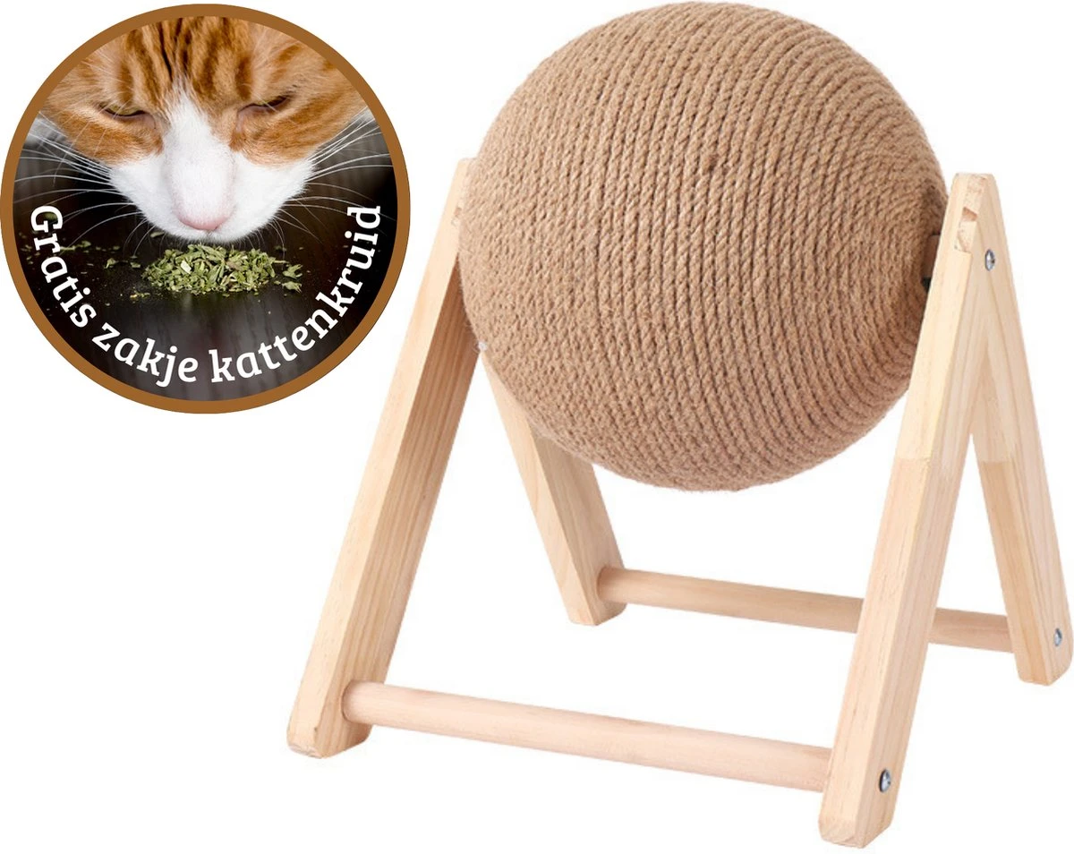 Janse Katten Krab Bal - Katten Speelgoed - Krabmeubel - Kattenkrabpaal - Krabplank - Krabbal - Kattenspeeltje - Krabbol - Inclusief Kattenkruid 1 Janse Katten Krab Bal - Katten Speelgoed - Krabmeubel - Kattenkrabpaal - Krabplank - Krabbal - Kattenspeeltje - Krabbol - Inclusief Kattenkruid