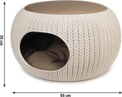 Curver Cozy Pet Home - Kattenmand - Crème - Ø 55 Cm -Merkloos Winkel 1200x958
