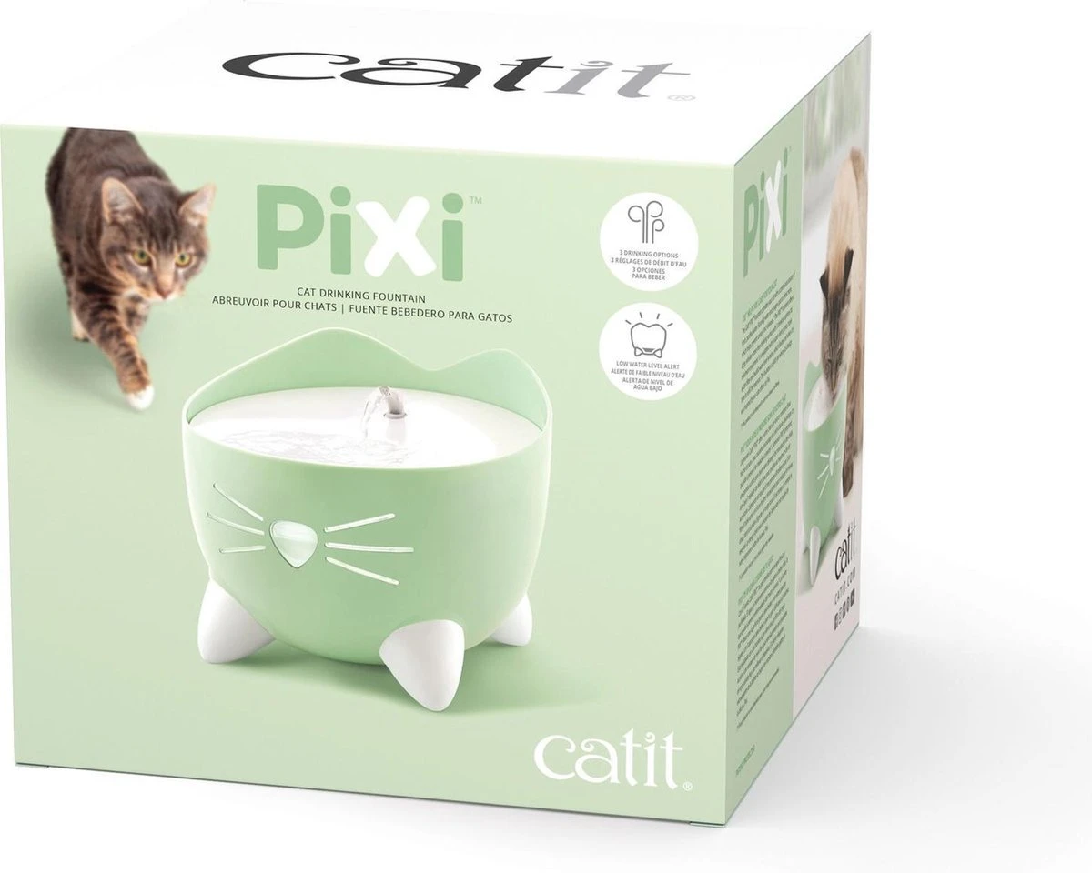 Catit Pixi Fountain - Kattendrinkbak - 20x20x16 Cm Groen 5 Catit Pixi Fountain - Kattendrinkbak - 20x20x16 Cm Groen - Afbeelding 5