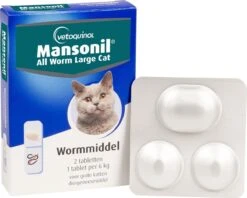 Mansonil All Worm Large Cat Ontworming - Grote Kat - 2 Tabletten -Merkloos Winkel 1200x960 5