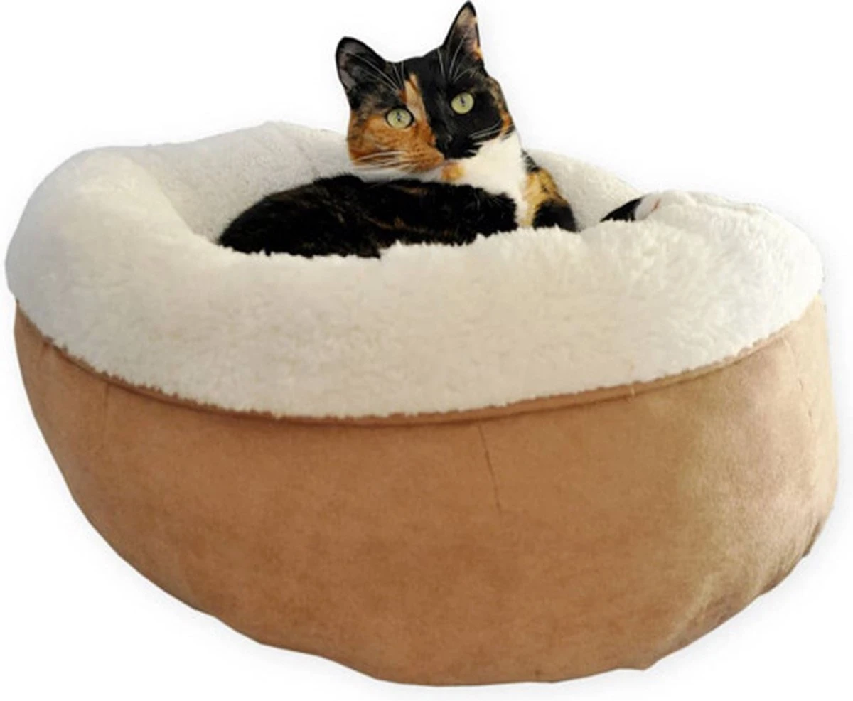 All For Paws Donut Bed – Kattenmand – Biedt Warmte En Comfort Voor Katten Of Kleine Honden – Ø 45cm – Beige – Wasbaar Met De Hand 6 All For Paws Donut Bed – Kattenmand – Biedt Warmte En Comfort Voor Katten Of Kleine Honden – Ø 45cm – Beige – Wasbaar Met De Hand - Afbeelding 6