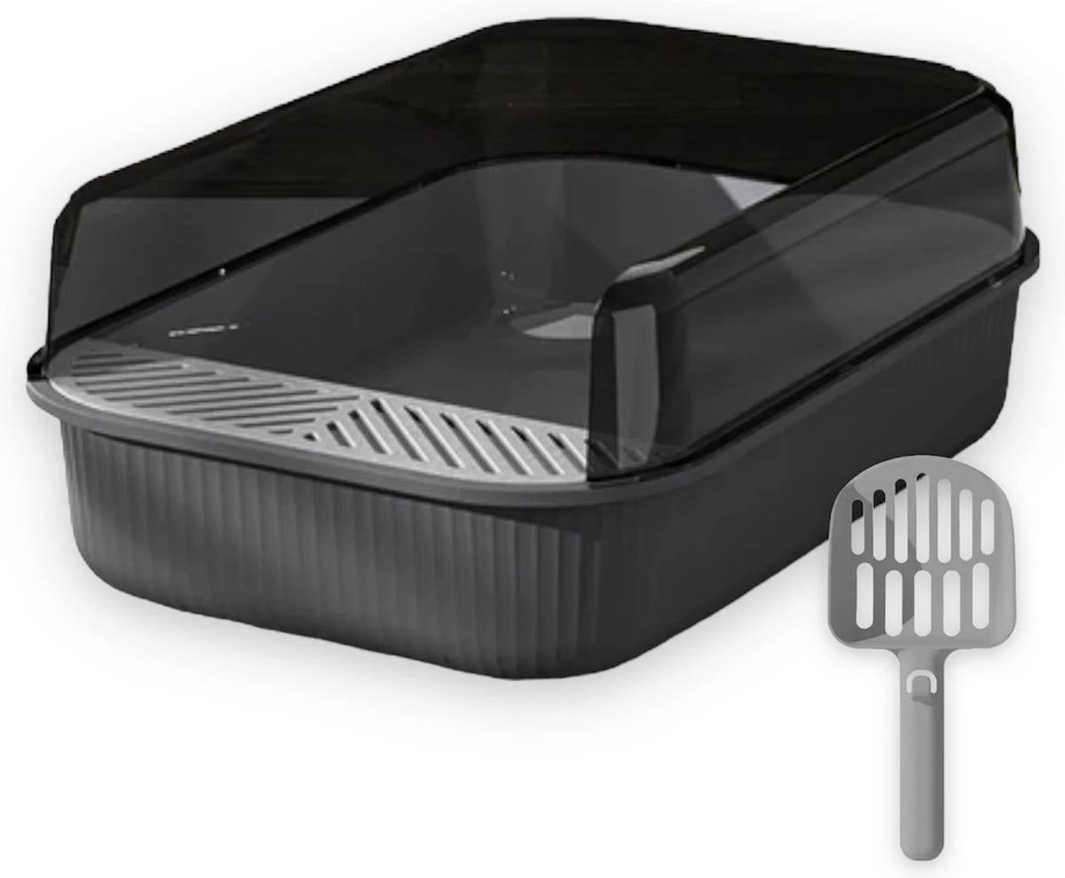 Merkloos Kattenbak - Zwart - Open - Incl. Schep - Modern - Hip - Trendy - Design Kattenbak 1 Merkloos Kattenbak - Zwart - Open - Incl. Schep - Modern - Hip - Trendy - Design Kattenbak