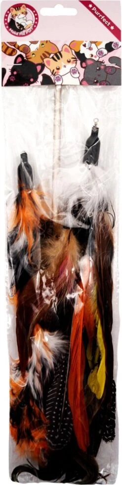 Make Me Purr Kattenhengel Met 5 Hangers (Zwart) - Speelgoed Hengel Voor Katten - Kat Speelhengel Met Veren - Kitten Kattenplager Met Veer - Kattenspeelgoed - Kattenspeeltjes -Merkloos Winkel 303x1200