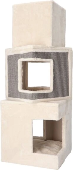 Adori Krabtoren Adele - Krabpaal - 48x48x128 Cm Wit Grijs -Merkloos Winkel 520x1200 1