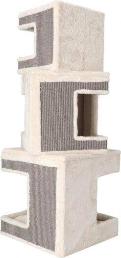 Adori Krabtoren Adele - Krabpaal - 48x48x128 Cm Wit Grijs -Merkloos Winkel 563x1200