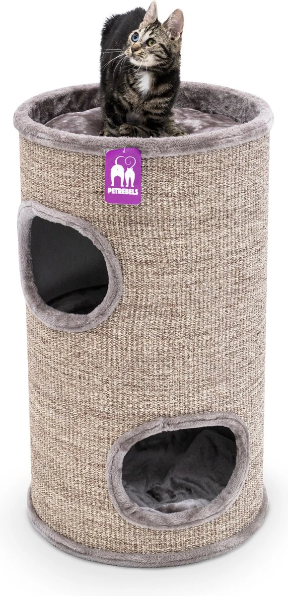 Petrebels Dome 80 Krabton Voor Katten -Cappuccino - Ø 45 X 80 Cm - Stabiel 1 Petrebels Dome 80 Krabton Voor Katten -Cappuccino - Ø 45 X 80 Cm - Stabiel
