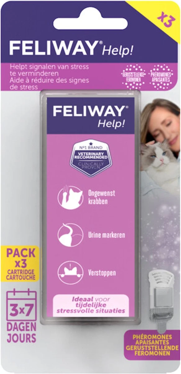Feliway Help! Navulling 3x 48 Ml - 3x 7 Dagen - Kat - Tijdelijke Spannende Situaties Voor Je Kat 1 Feliway Help! Navulling 3x 48 Ml - 3x 7 Dagen - Kat - Tijdelijke Spannende Situaties Voor Je Kat
