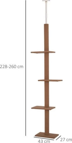 Merkloos Krabpaal In Hoogte Verstelbaar - Kattenkrabpaal - Krabpaal Voor Katten - Kattenspeeltjes - Katten - Bruin - 43L X 27B X 228-260H Cm 17 Merkloos Krabpaal In Hoogte Verstelbaar - Kattenkrabpaal - Krabpaal Voor Katten - Kattenspeeltjes - Katten - Bruin - 43L X 27B X 228-260H Cm -Merkloos Winkel 605x1200 3
