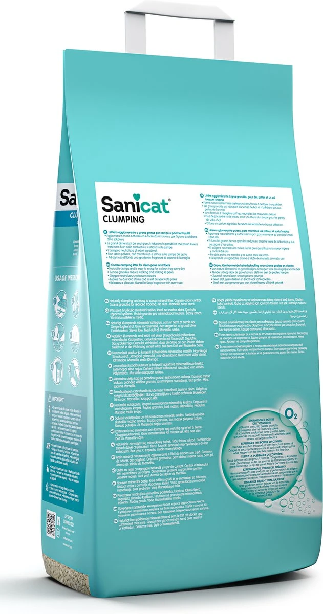 Sanicat Kattenbakvulling Marseille Soap 16 Liter 2 Sanicat Kattenbakvulling Marseille Soap 16 Liter - Afbeelding 2